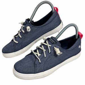 Sperry Crest Vibe Washed Twill Womens Size 8 Navy Sneakers STS84912 Boat Shoes